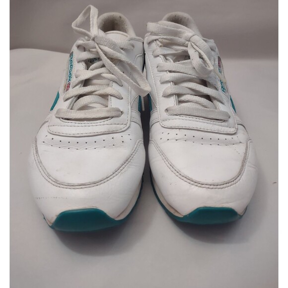 Reebok 30th Anniversary Edition White/ Teal Classic Leather Women's Size 8.5 - Picture 2 of 11